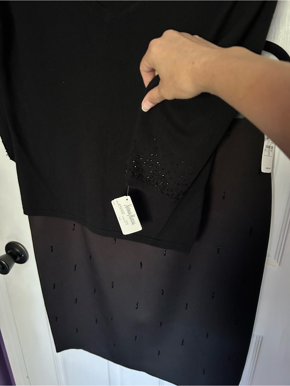 12 Large vintage Laundry by Shelli Shegal beaded skirt sweater set